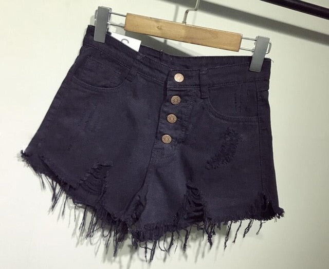 female fashion casual summer cool women denim Shorts high waists fur-lined leg-openings Plus size sexy short Jeans