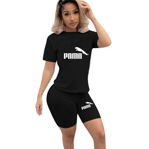 Woman Set Summer T Shirt And Short Pants 2 Piece Set Tracksuit Casual Letter Print Short Sleeve Top Shorts Two Piec Outfit