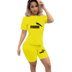 Woman Set Summer T Shirt And Short Pants 2 Piece Set Tracksuit Casual Letter Print Short Sleeve Top Shorts Two Piec Outfit