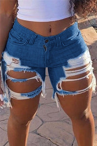 2020 new arrival Women's summer Ripped denim shorts Trendy Internet celebrities shorts jeans Plus size shorts S-5XL